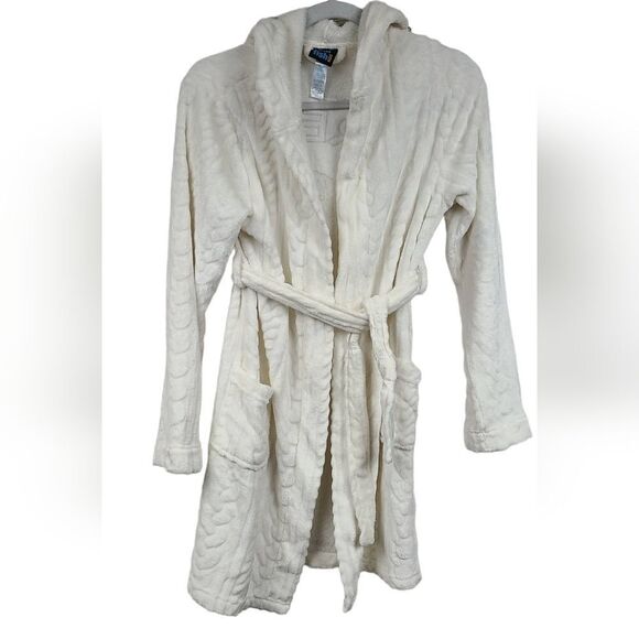 DREAM Ivory Sequin Fuzzy Robe Girls XL 14/16 Faux Fur Fleece Sleepwear Bathrobe - Picture 6 of 14